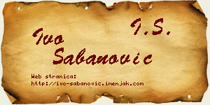 Ivo Šabanović vizit kartica